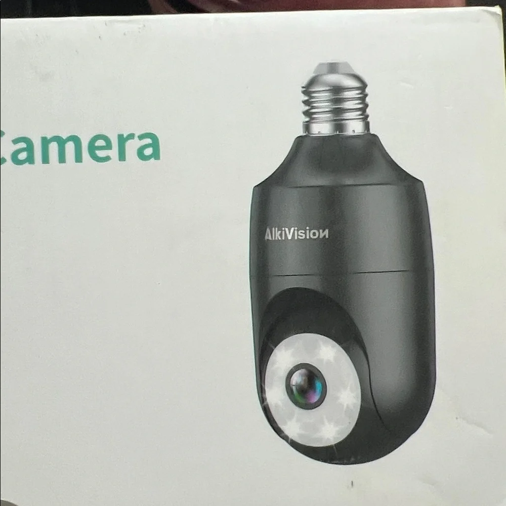 AlkiVision Black Wireless Light Bulb Camera